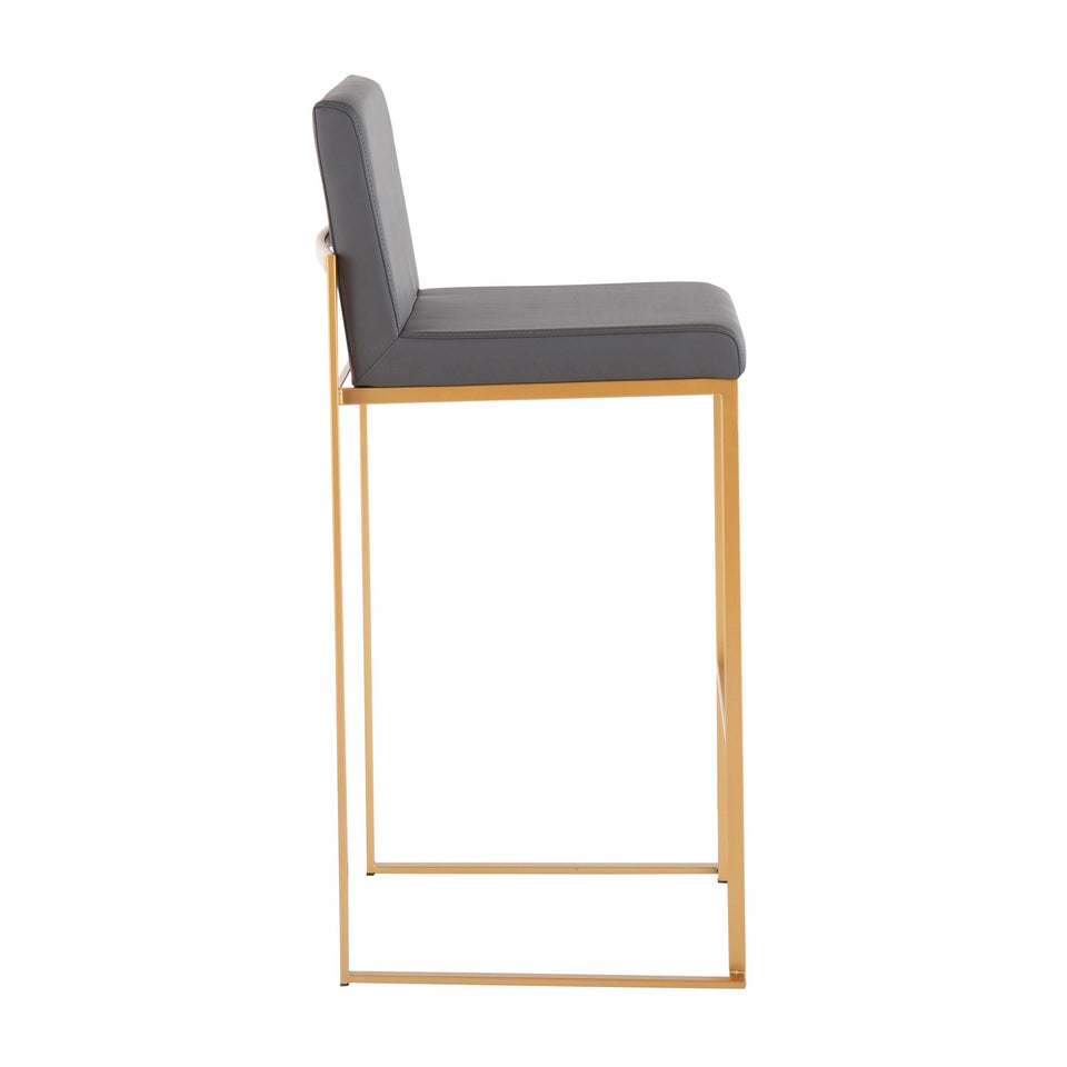 Fuji High Back 30" Fixed-Height Barstool - Set of 3