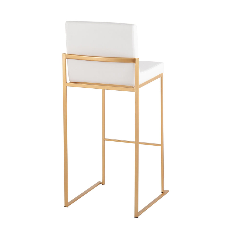 Fuji High Back 30" Fixed-Height Barstool - Set of 3