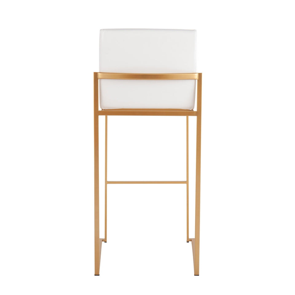 Fuji High Back 30" Fixed-Height Barstool - Set of 3