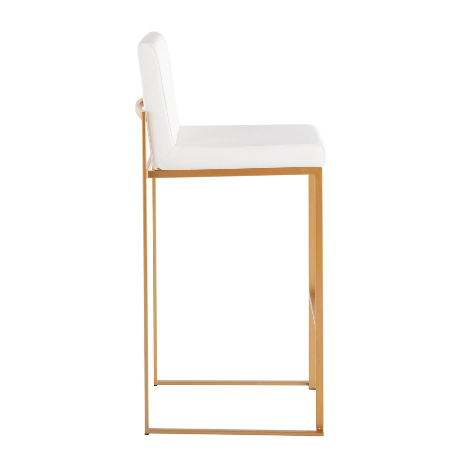 Fuji High Back 30" Fixed-Height Barstool - Set of 3