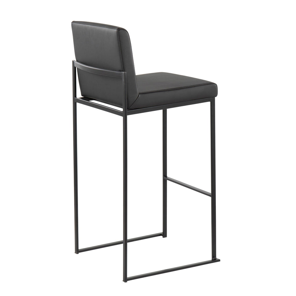 Fuji High Back 30" Fixed-Height Barstool - Set of 3