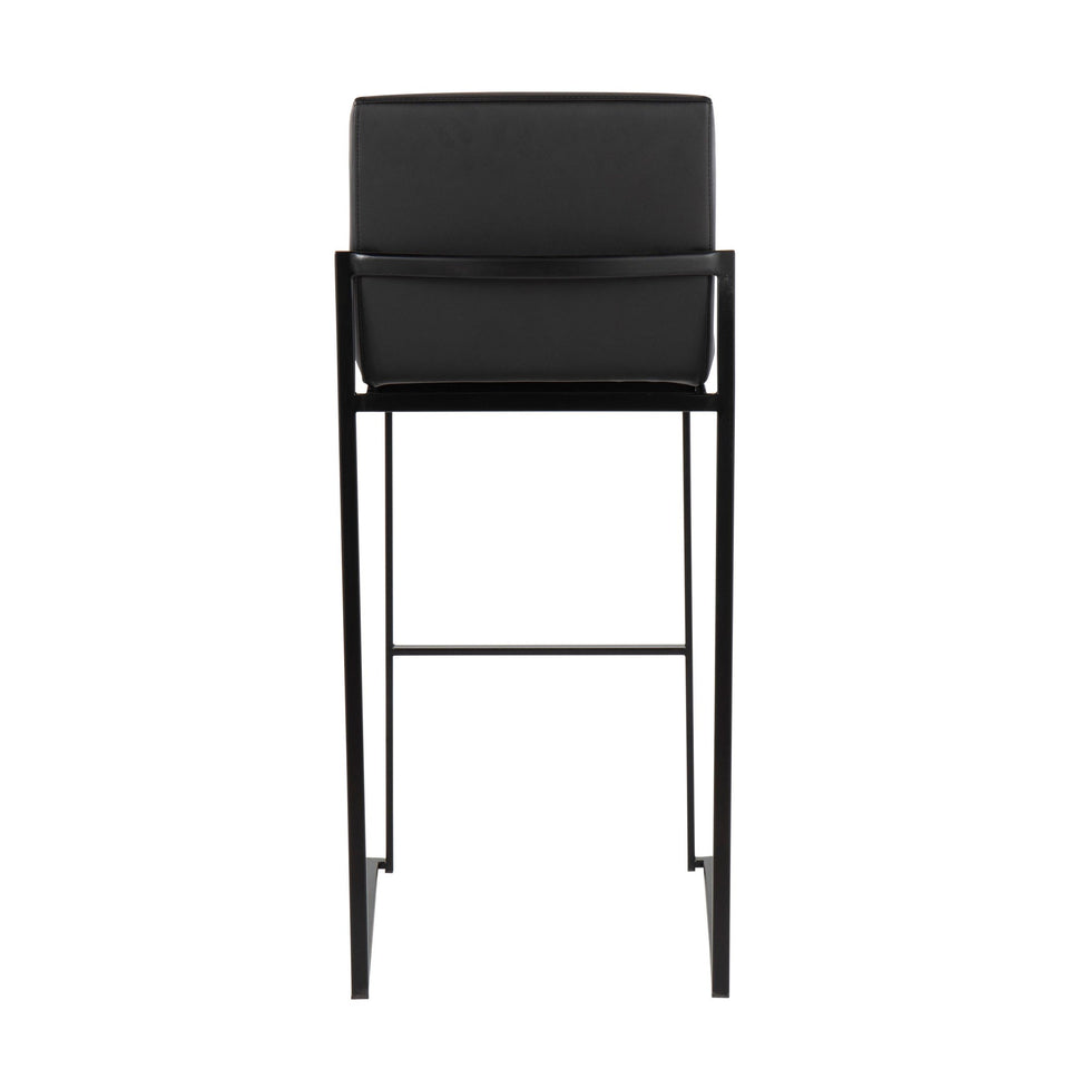 Fuji High Back 30" Fixed-Height Barstool - Set of 3
