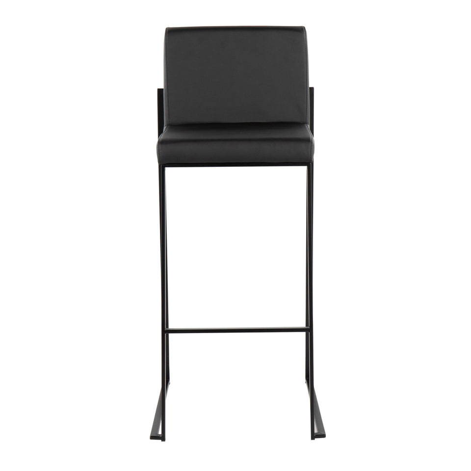 Fuji High Back 30" Fixed-Height Barstool - Set of 3