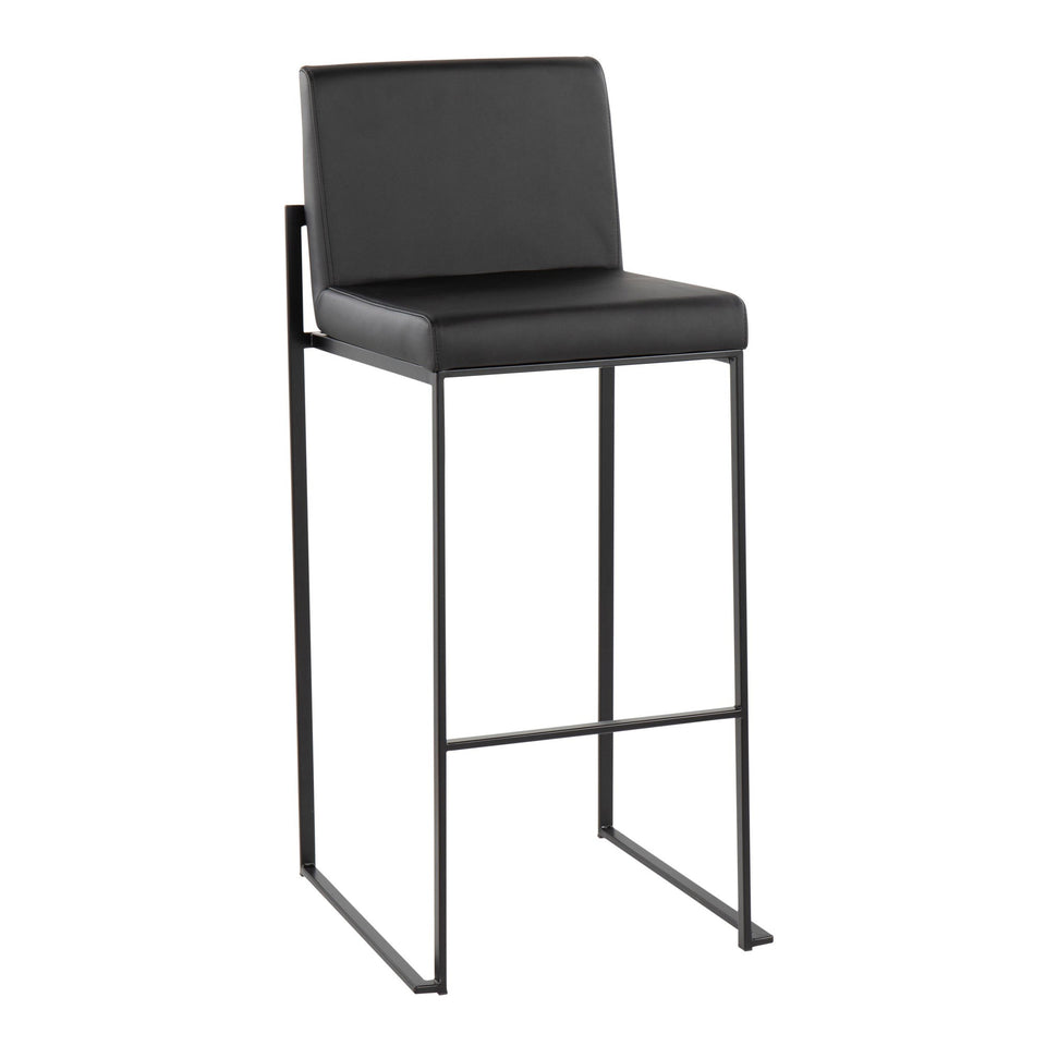 Fuji High Back 30" Fixed-Height Barstool - Set of 3