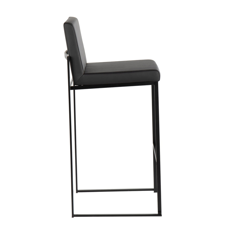 Fuji High Back 30" Fixed-Height Barstool - Set of 3