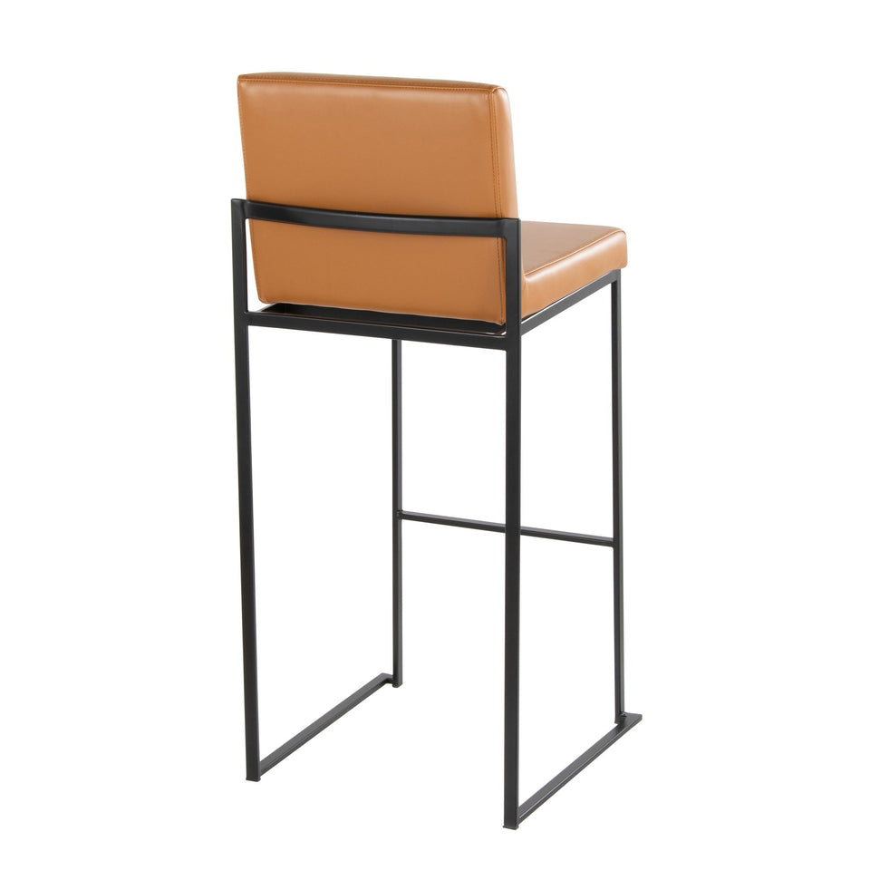 Fuji High Back 30" Fixed-Height Barstool - Set of 2