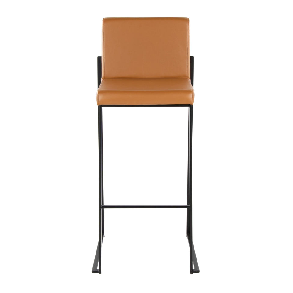 Fuji High Back 30" Fixed-Height Barstool - Set of 2