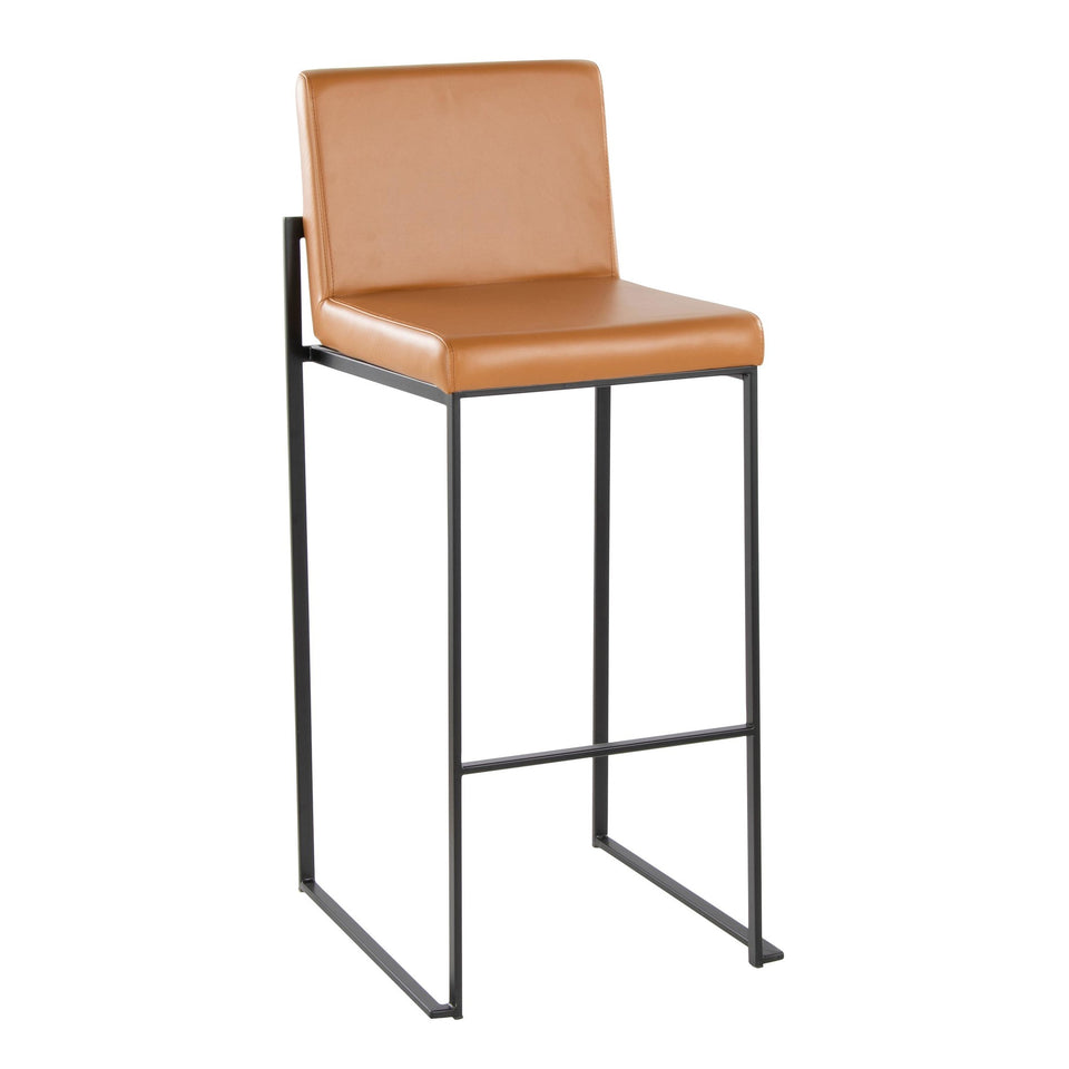 Fuji High Back 30" Fixed-Height Barstool - Set of 2