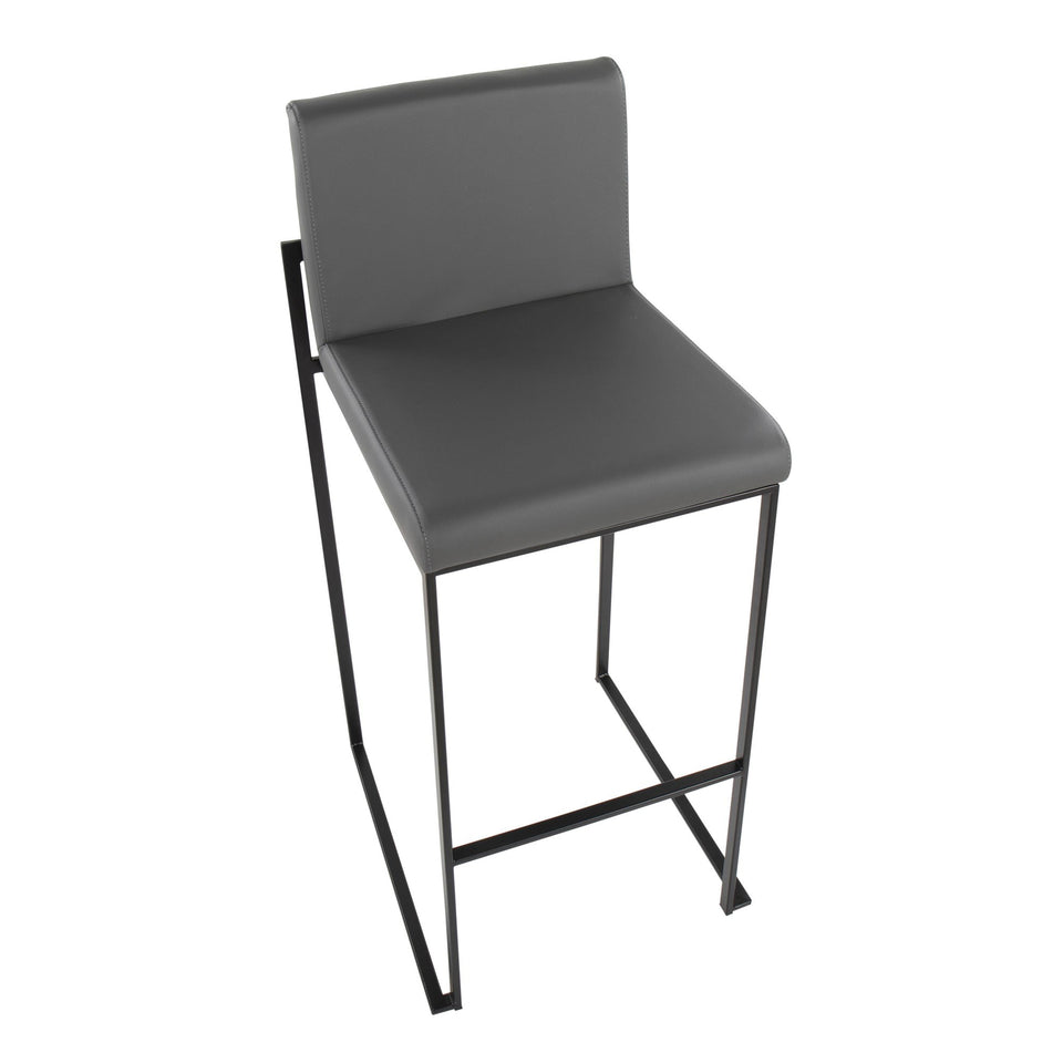 Fuji High Back 30" Fixed-Height Barstool - Set of 3