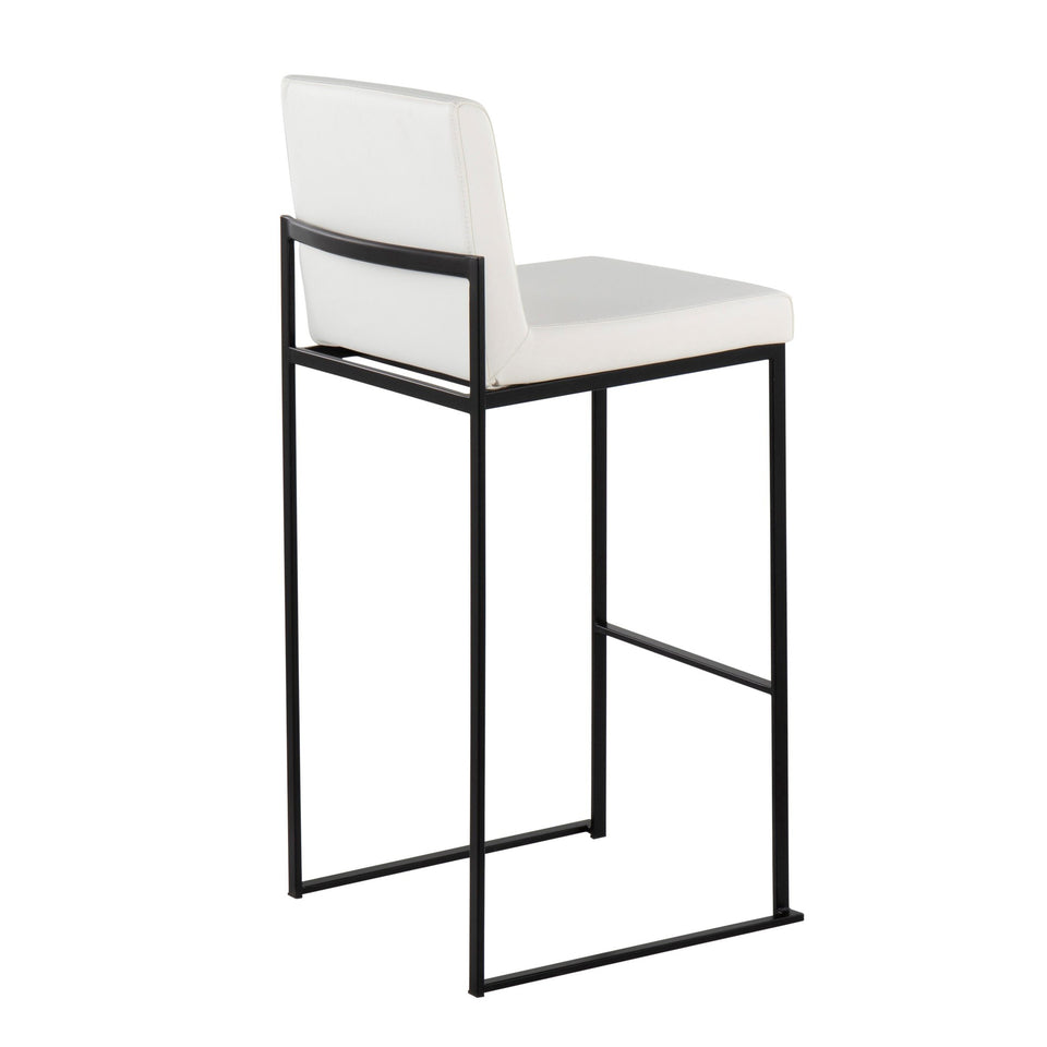 Fuji High Back 30" Fixed-Height Barstool - Set of 3