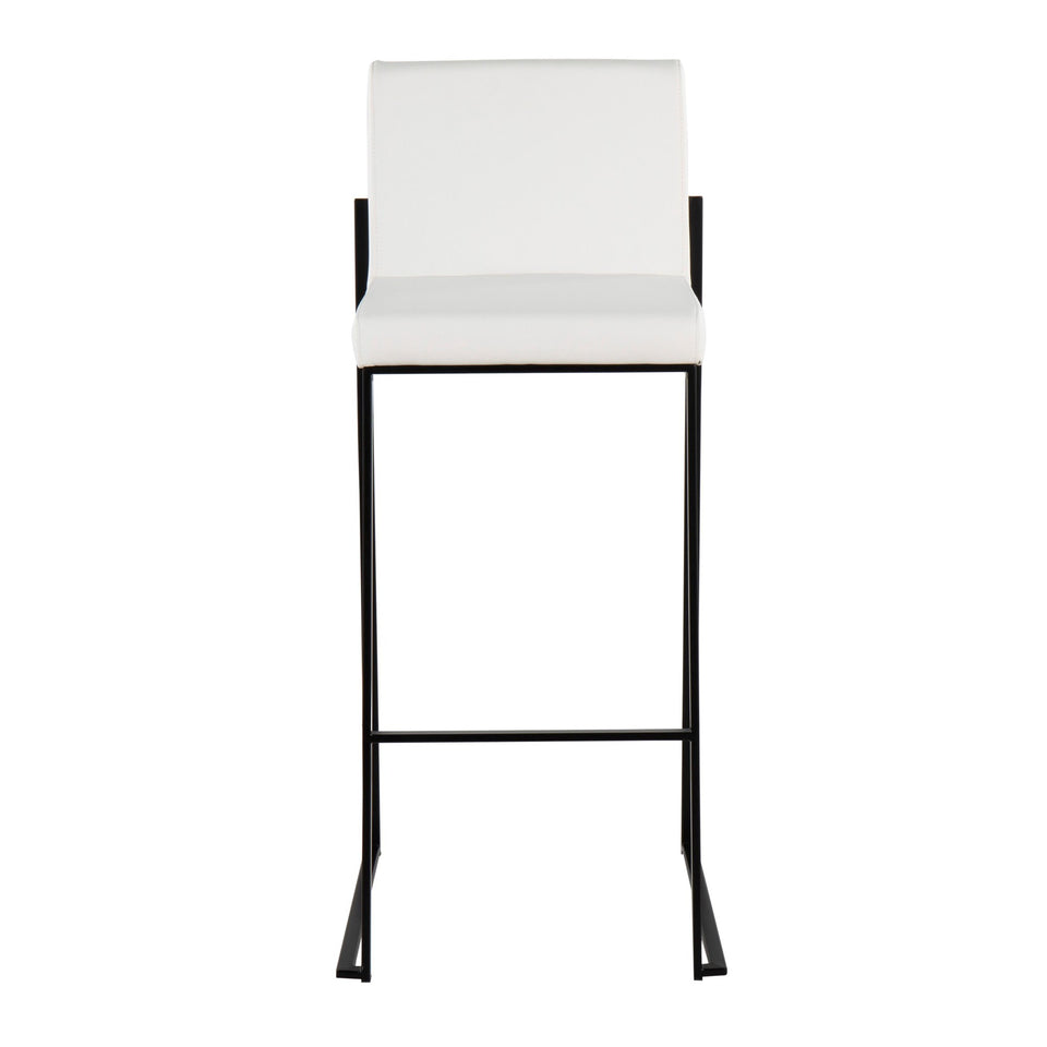 Fuji High Back 30" Fixed-Height Barstool - Set of 3