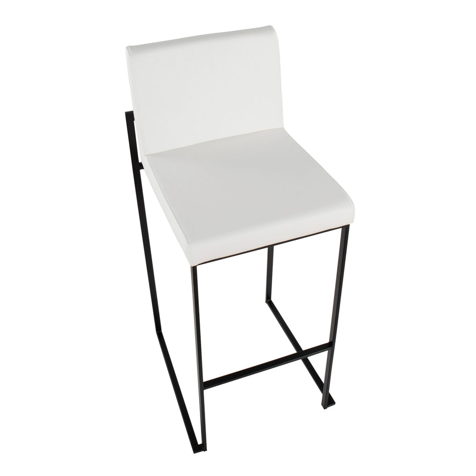 Fuji High Back 30" Fixed-Height Barstool - Set of 3