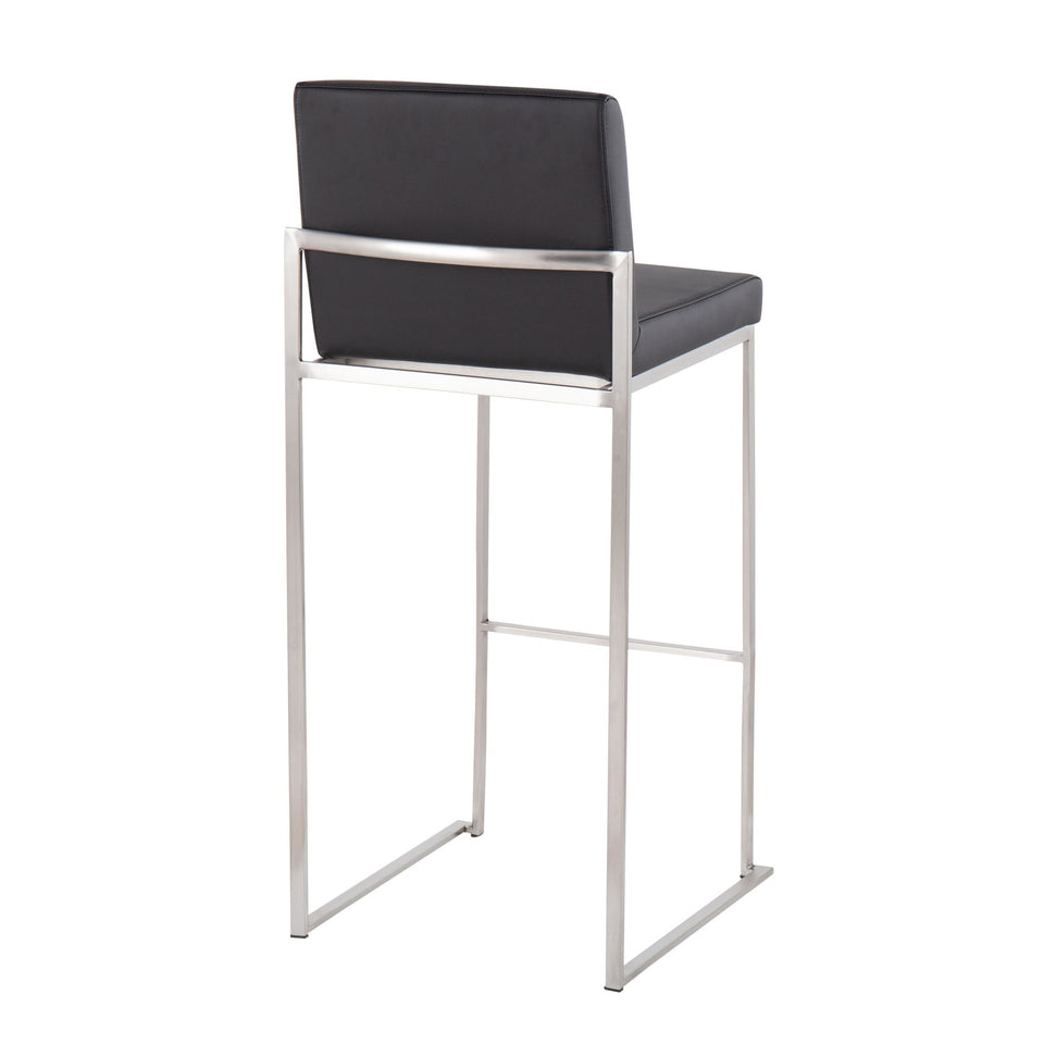 Fuji High Back 30" Fixed-Height Barstool - Set of 3