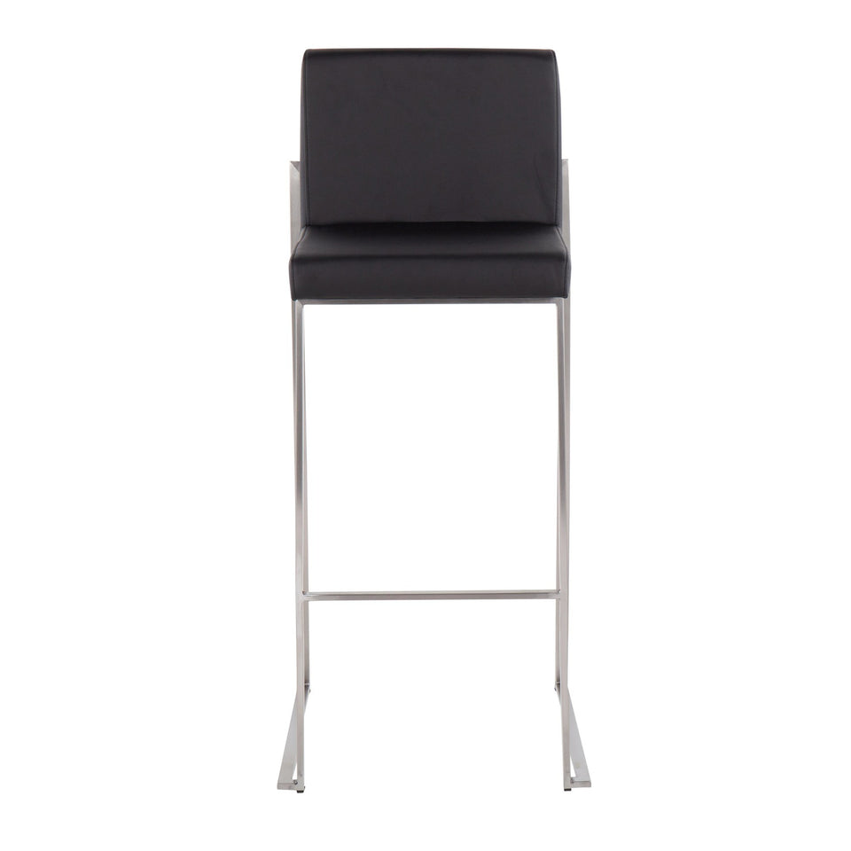 Fuji High Back 30" Fixed-Height Barstool - Set of 3