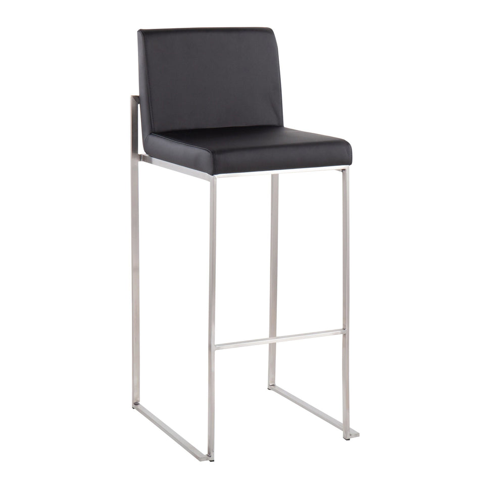 Fuji High Back 30" Fixed-Height Barstool - Set of 3