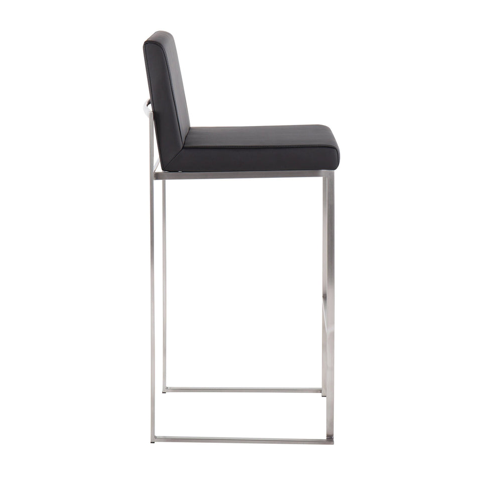 Fuji High Back 30" Fixed-Height Barstool - Set of 3
