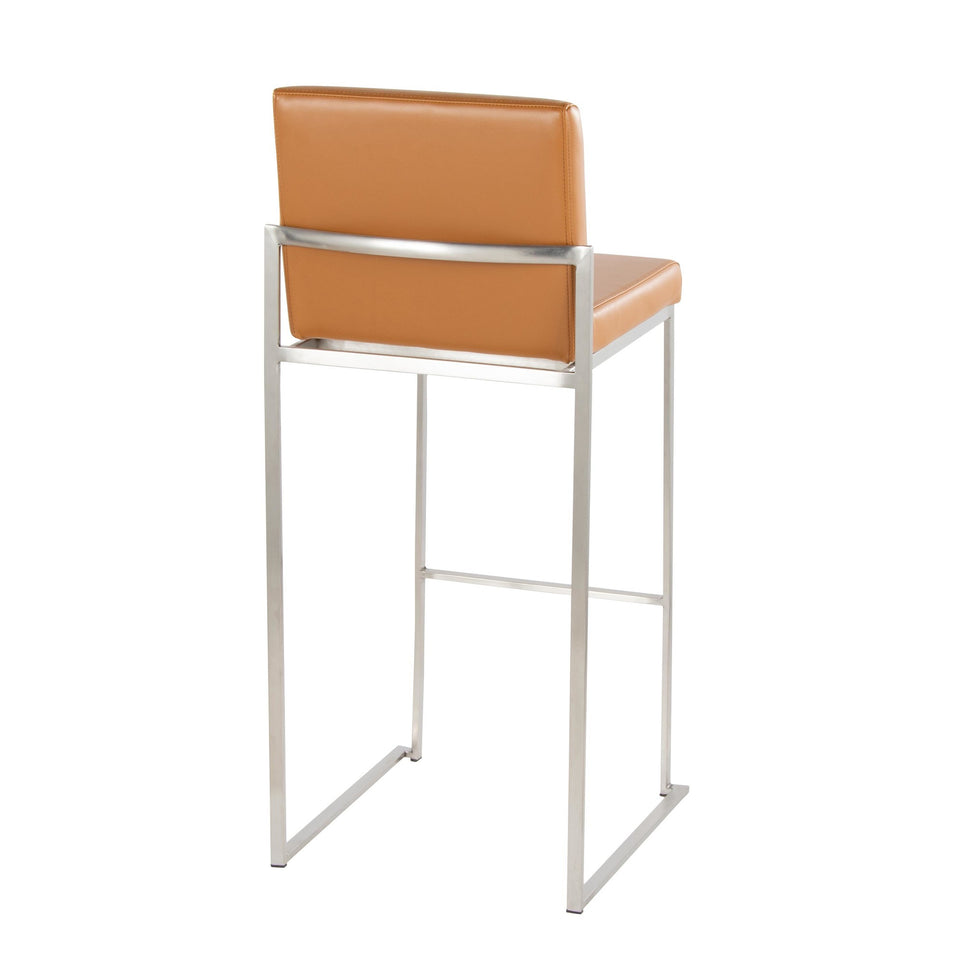 Fuji High Back 30" Fixed-Height Barstool - Set of 2