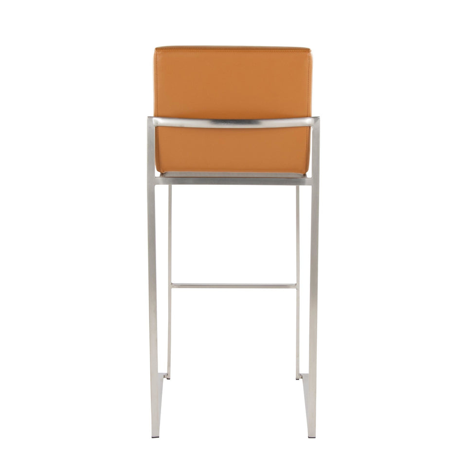 Fuji High Back 30" Fixed-Height Barstool - Set of 2