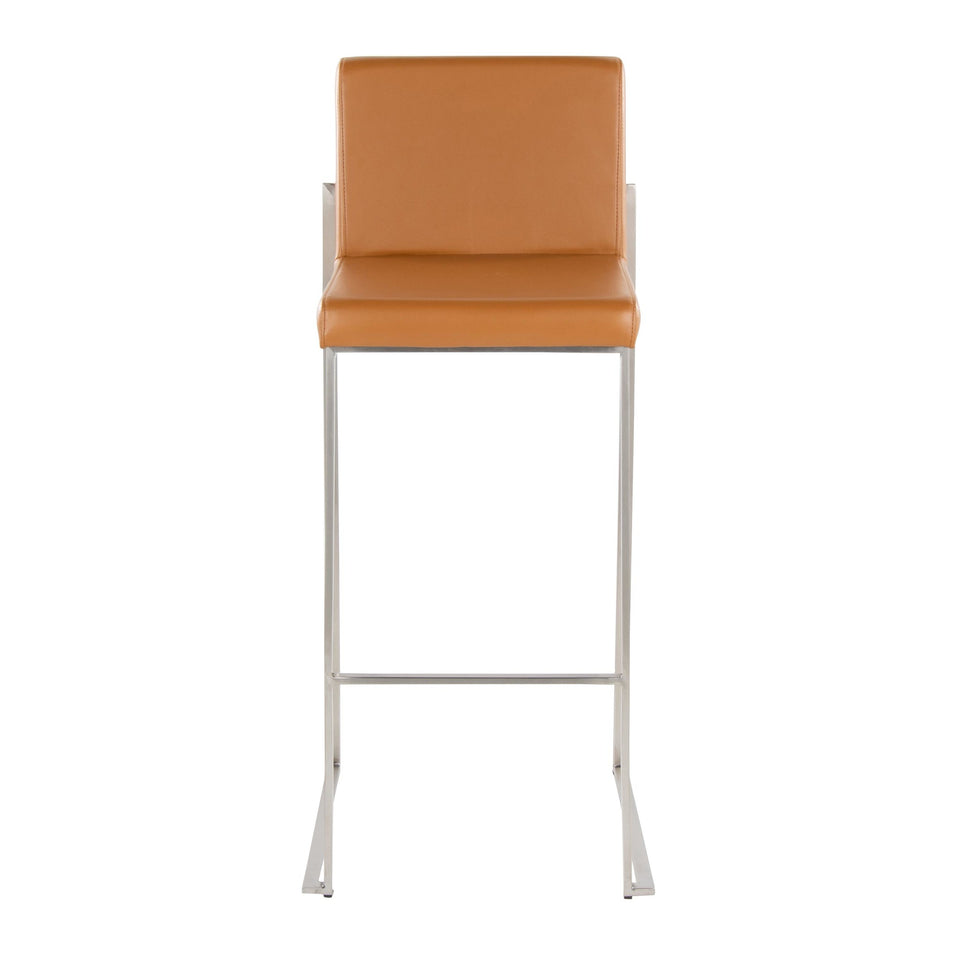 Fuji High Back 30" Fixed-Height Barstool - Set of 2