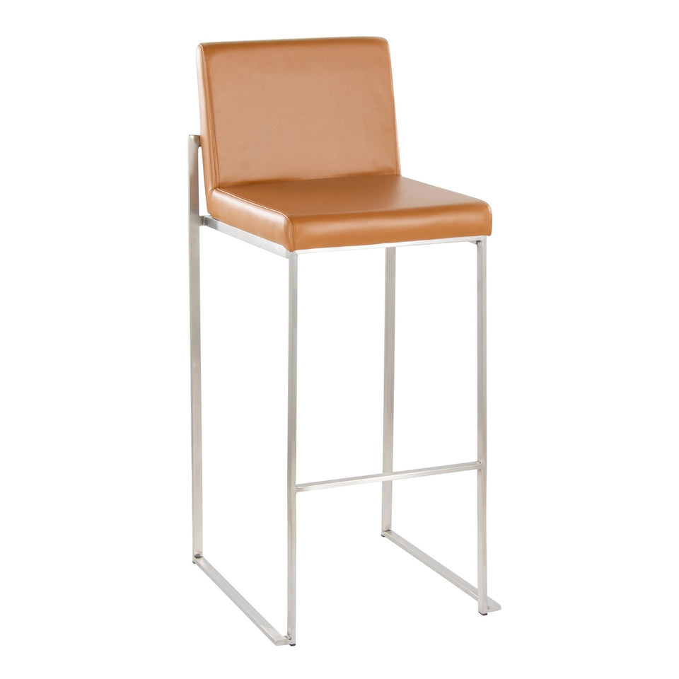 Fuji High Back 30" Fixed-Height Barstool - Set of 2