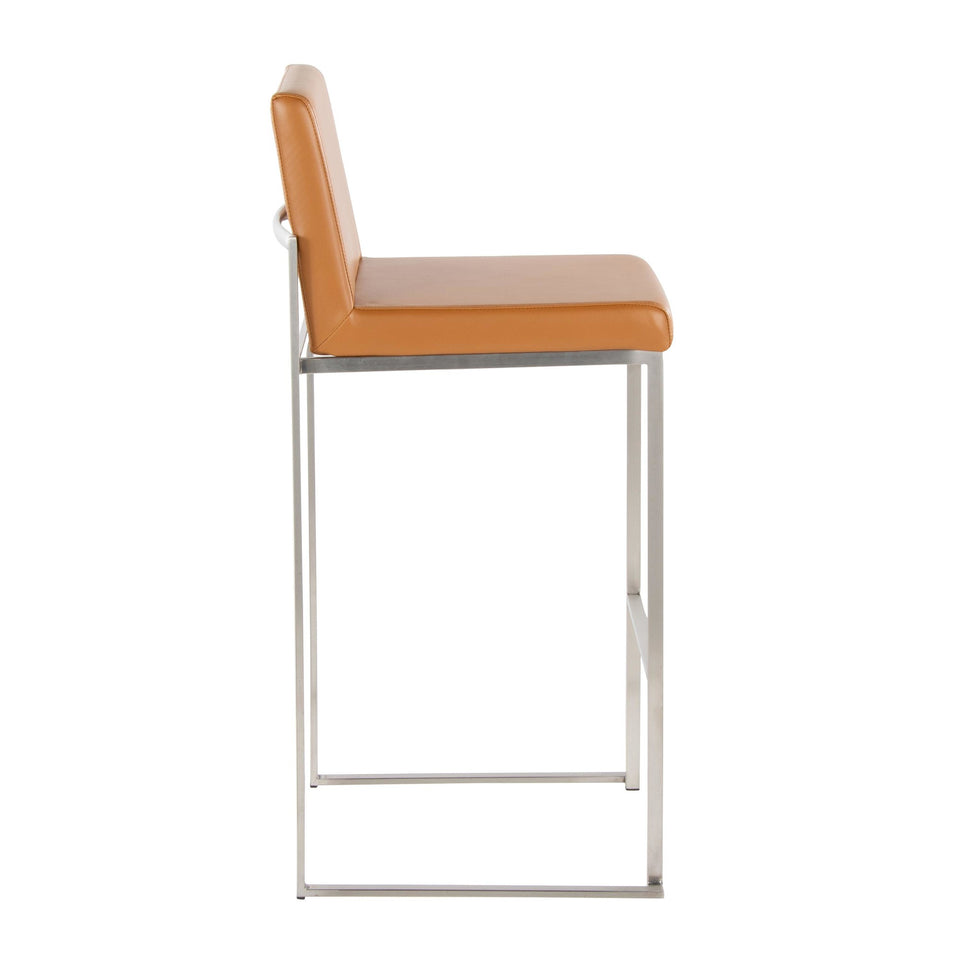 Fuji High Back 30" Fixed-Height Barstool - Set of 2