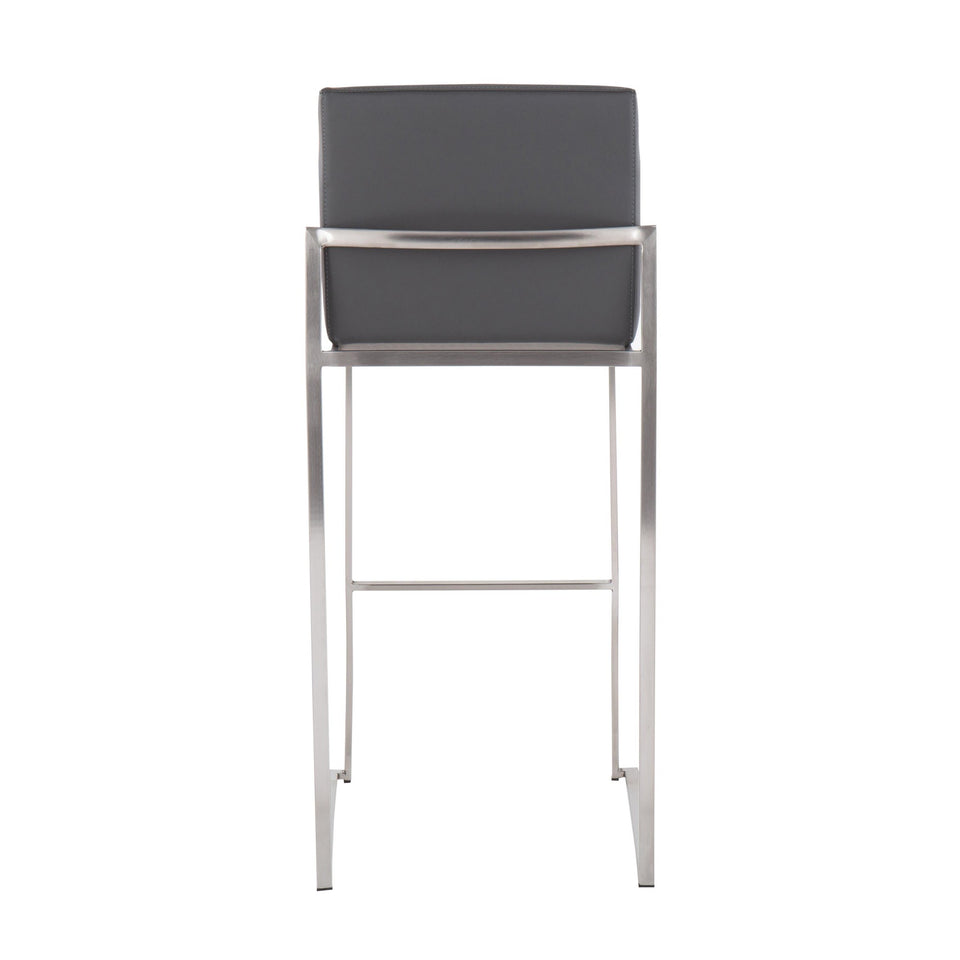 Fuji High Back 30" Fixed-Height Barstool - Set of 3
