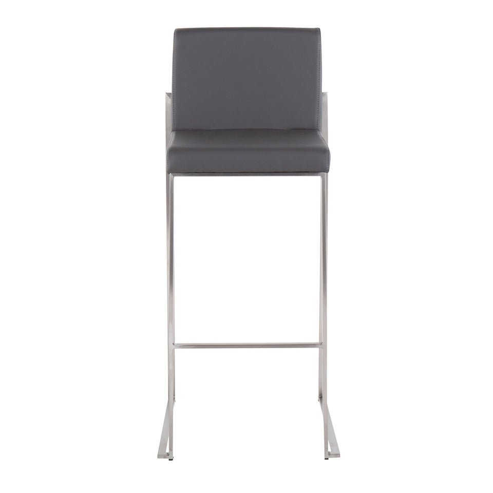 Fuji High Back 30" Fixed-Height Barstool - Set of 3