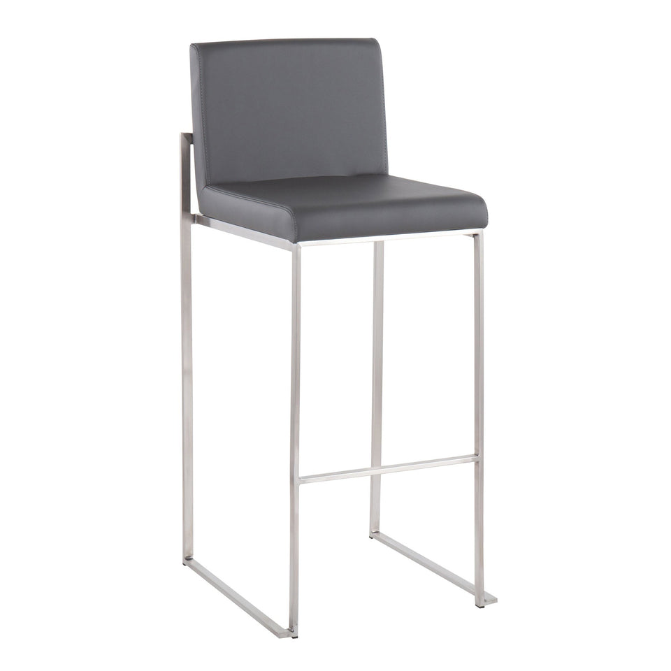 Fuji High Back 30" Fixed-Height Barstool - Set of 3