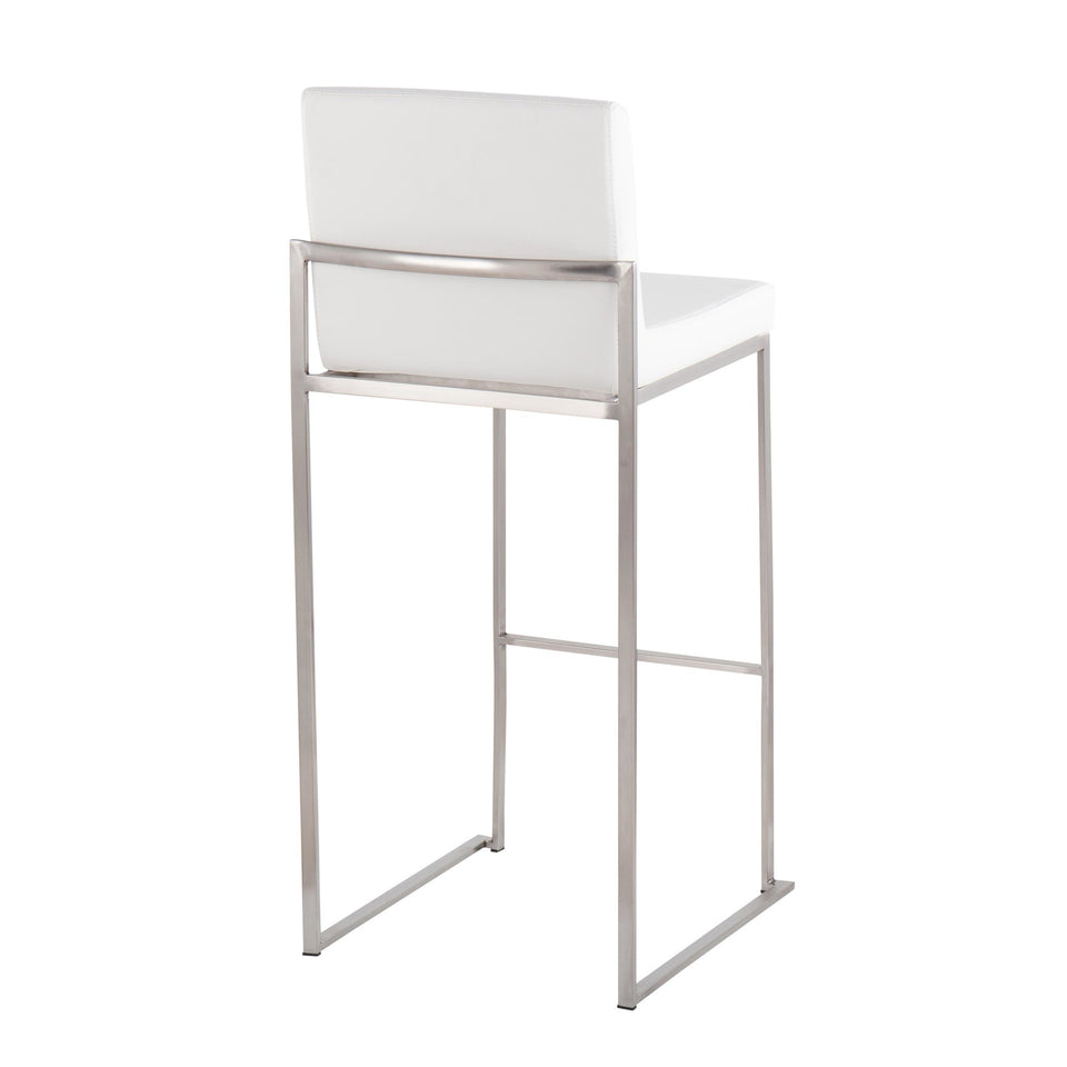 Fuji High Back 30" Fixed-Height Barstool - Set of 3