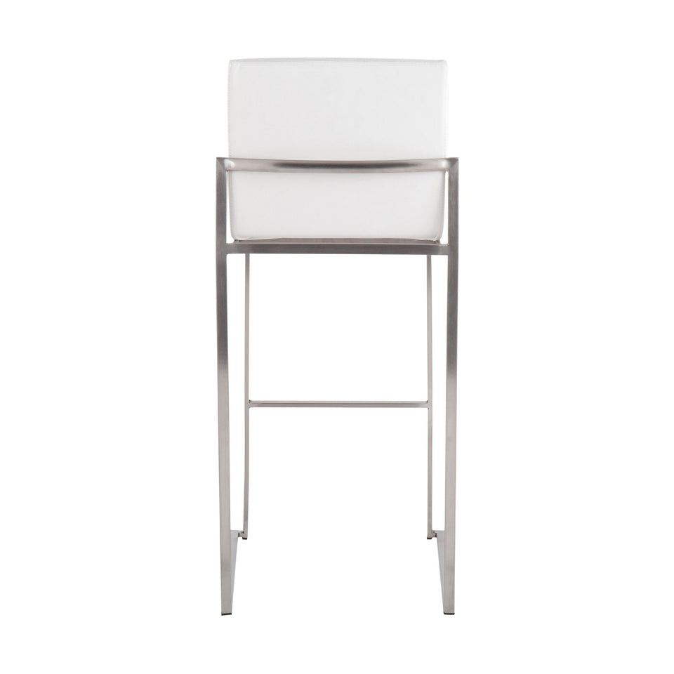 Fuji High Back 30" Fixed-Height Barstool - Set of 3