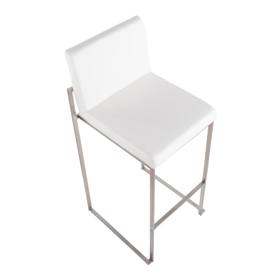 Fuji High Back 30" Fixed-Height Barstool - Set of 3