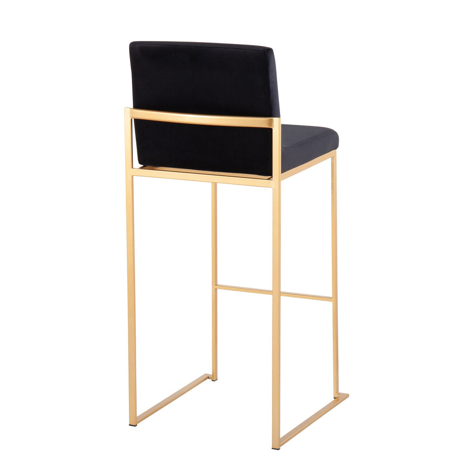 Fuji High Back 30" Fixed-Height Barstool - Set of 3