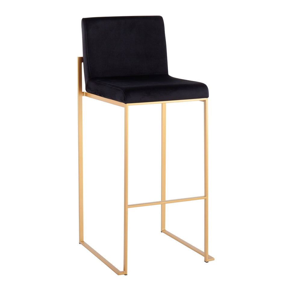 Fuji High Back 30" Fixed-Height Barstool - Set of 3