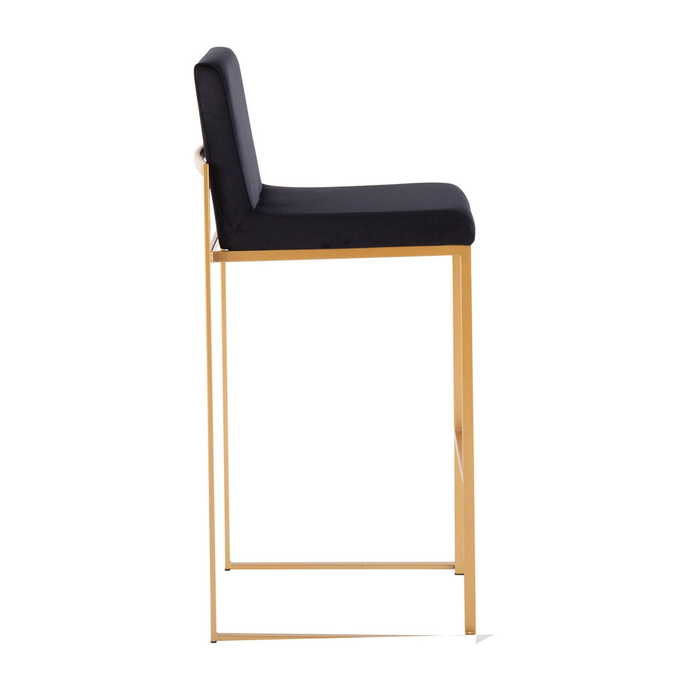 Fuji High Back 30" Fixed-Height Barstool - Set of 3