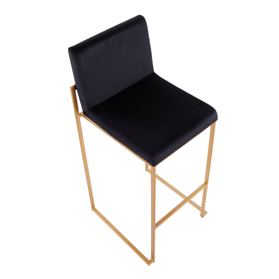 Fuji High Back 30" Fixed-Height Barstool - Set of 3