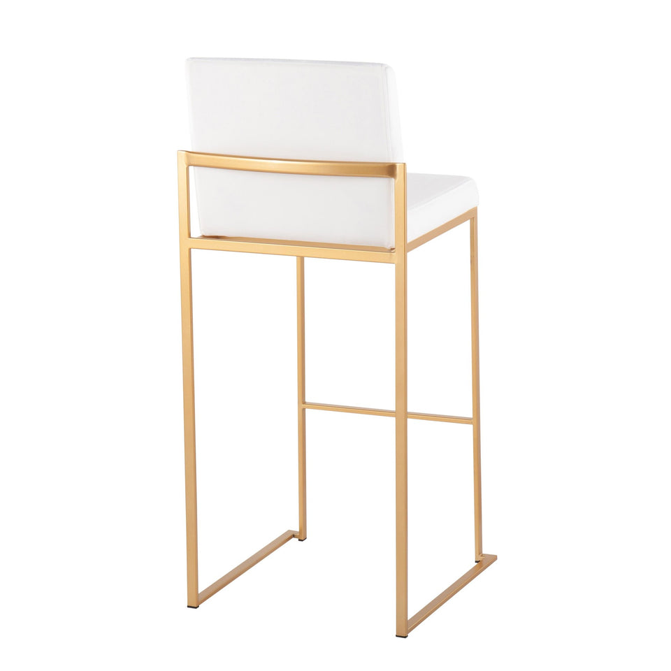 Fuji High Back 30" Fixed-Height Barstool - Set of 3