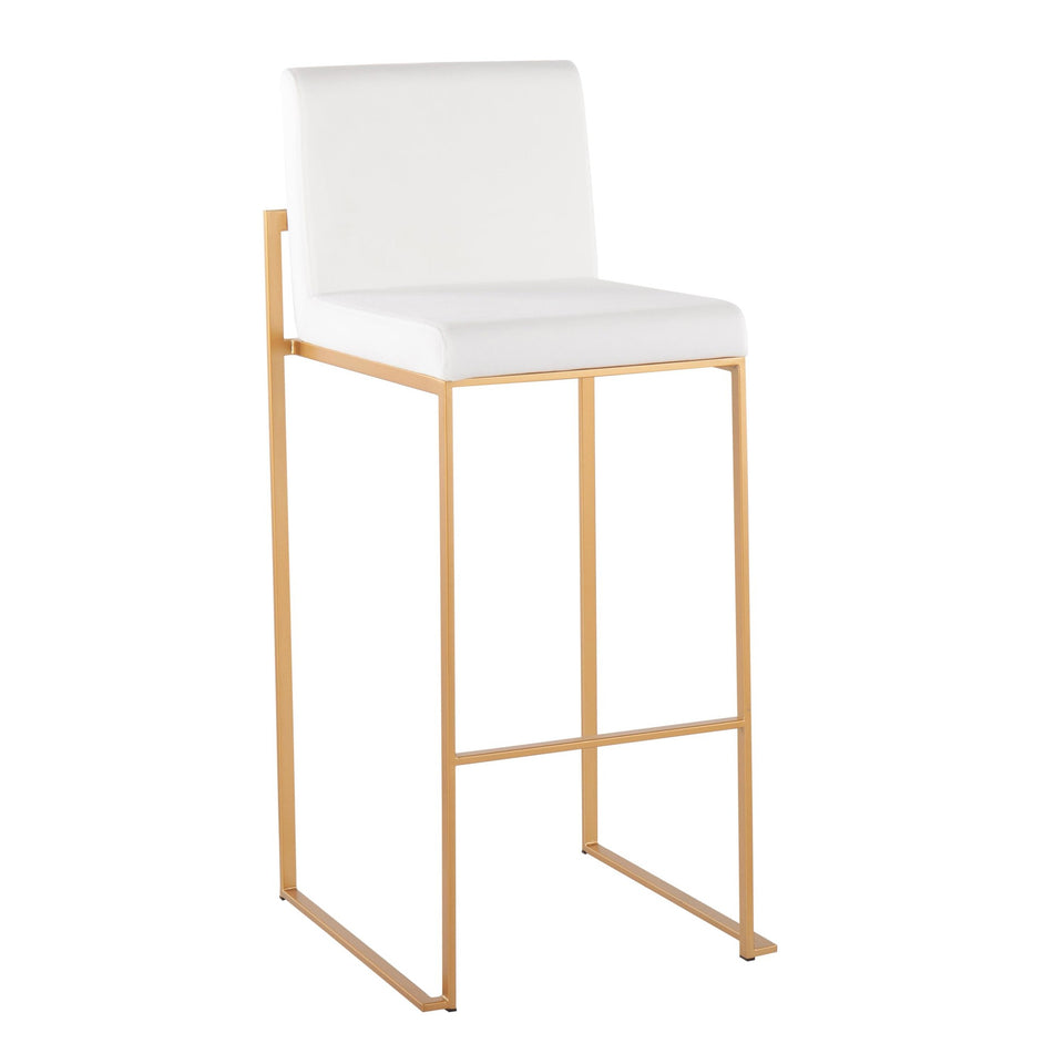 Fuji High Back 30" Fixed-Height Barstool - Set of 3