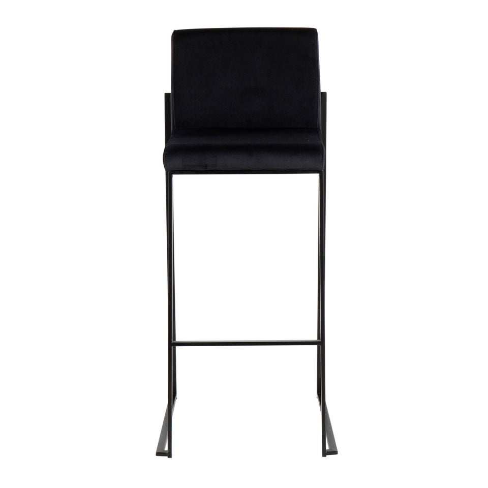 Fuji High Back 30" Fixed-Height Barstool - Set of 3