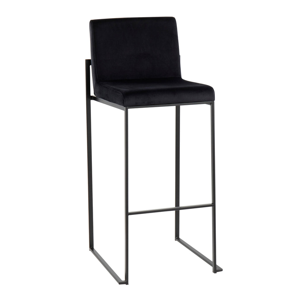 Fuji High Back 30" Fixed-Height Barstool - Set of 3