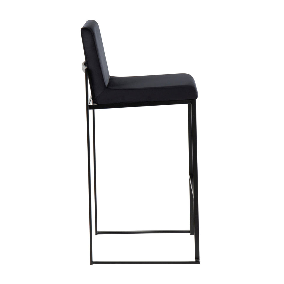 Fuji High Back 30" Fixed-Height Barstool - Set of 3