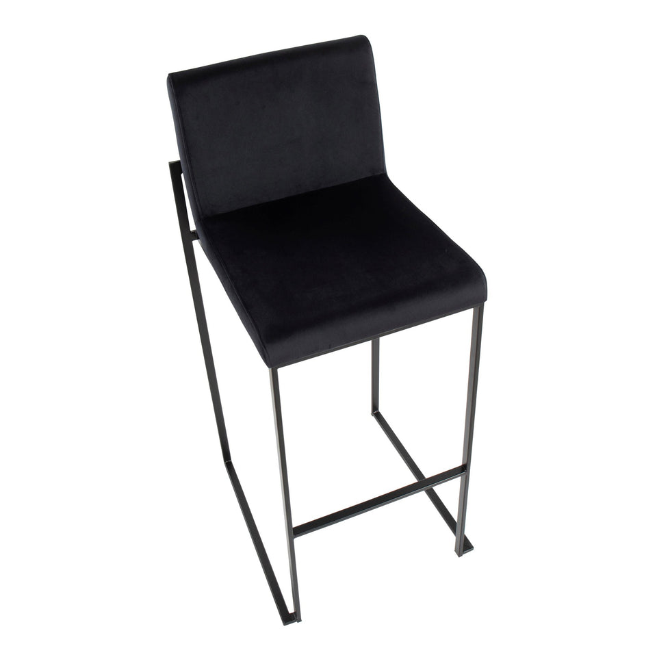 Fuji High Back 30" Fixed-Height Barstool - Set of 3