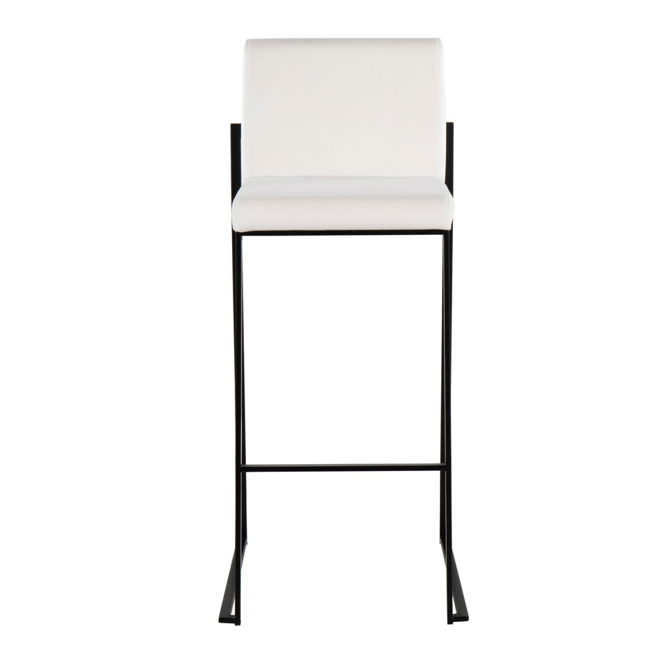 Fuji High Back 30" Fixed-Height Barstool - Set of 3