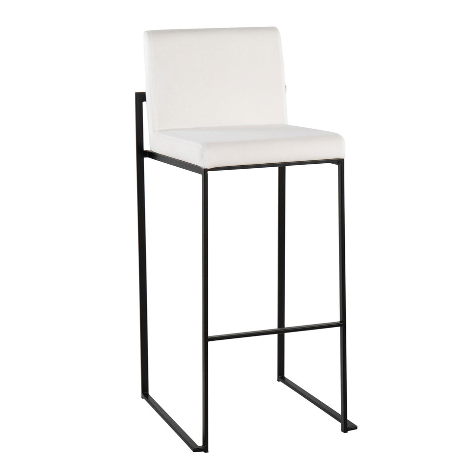 Fuji High Back 30" Fixed-Height Barstool - Set of 3