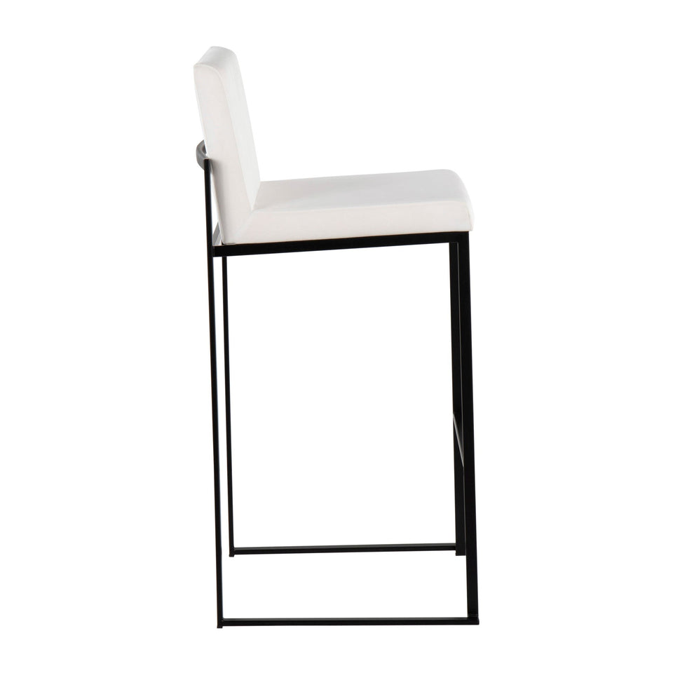 Fuji High Back 30" Fixed-Height Barstool - Set of 3