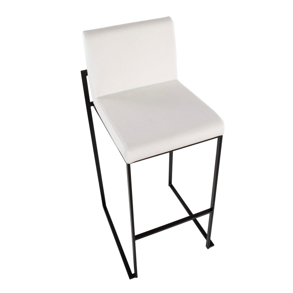 Fuji High Back 30" Fixed-Height Barstool - Set of 3