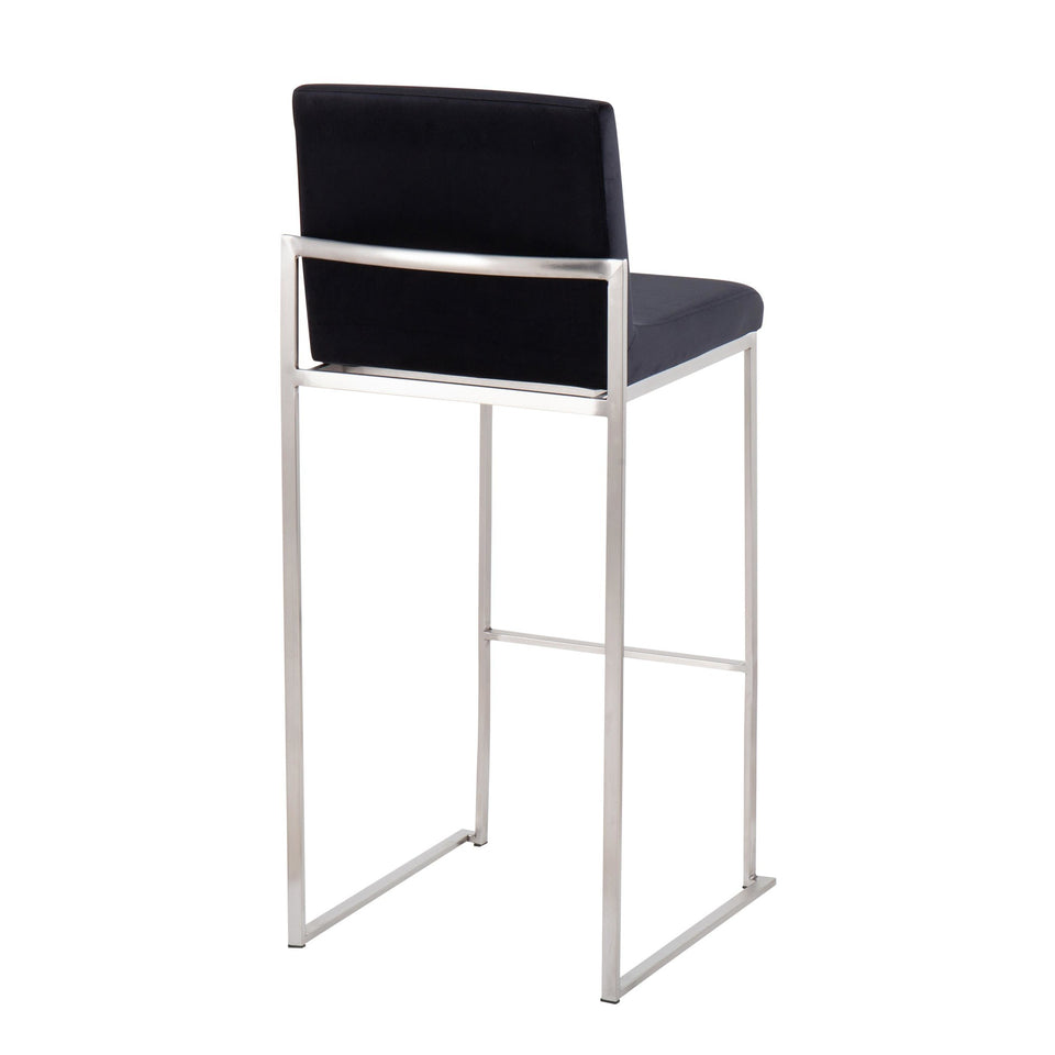 Fuji High Back 30" Fixed-Height Barstool - Set of 3