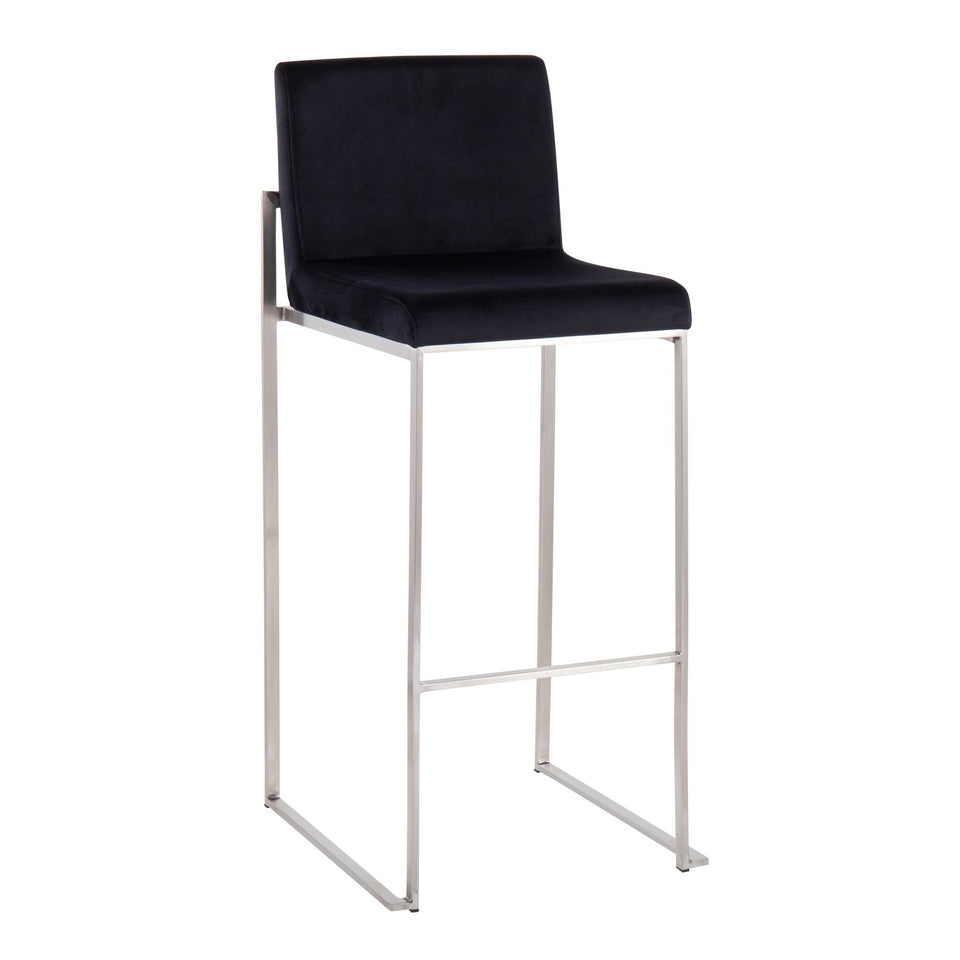 Fuji High Back 30" Fixed-Height Barstool - Set of 3