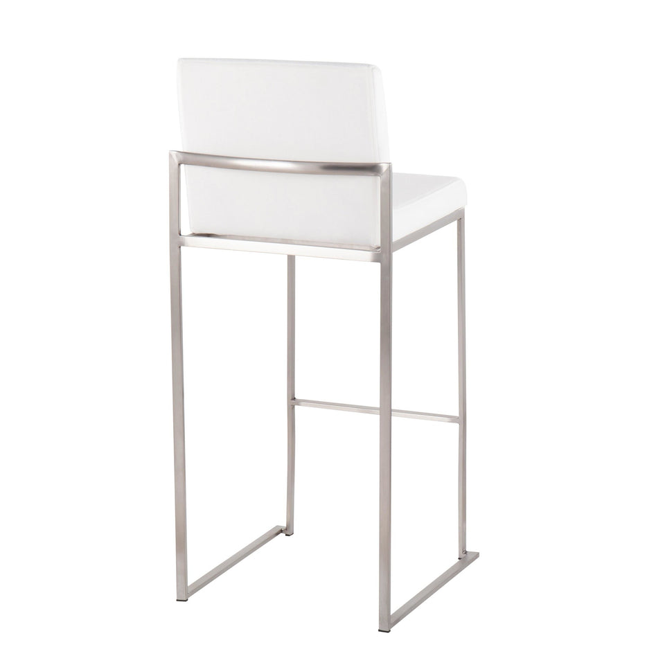 Fuji High Back 30" Fixed-Height Barstool - Set of 3