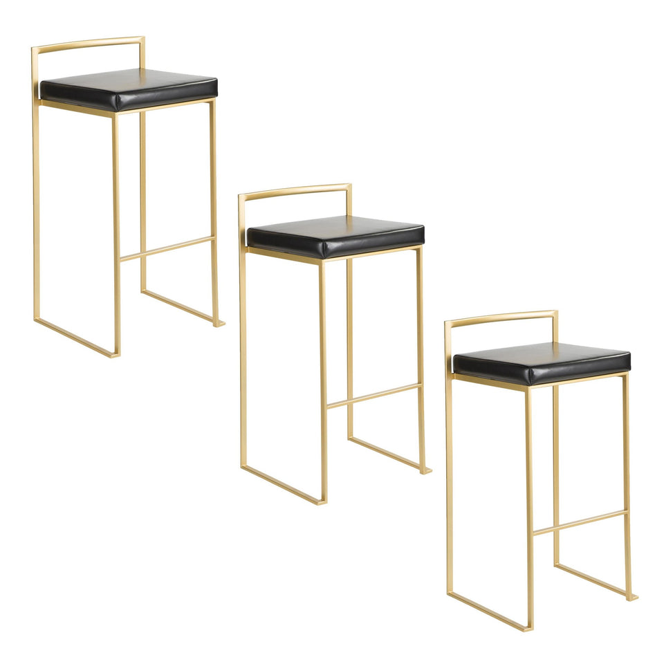 Fuji Stacker 30" Fixed-Height Barstool - Set of 3