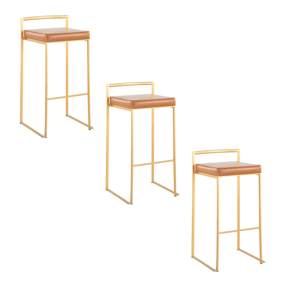 Fuji Stacker 30" Fixed-Height Barstool - Set of 3